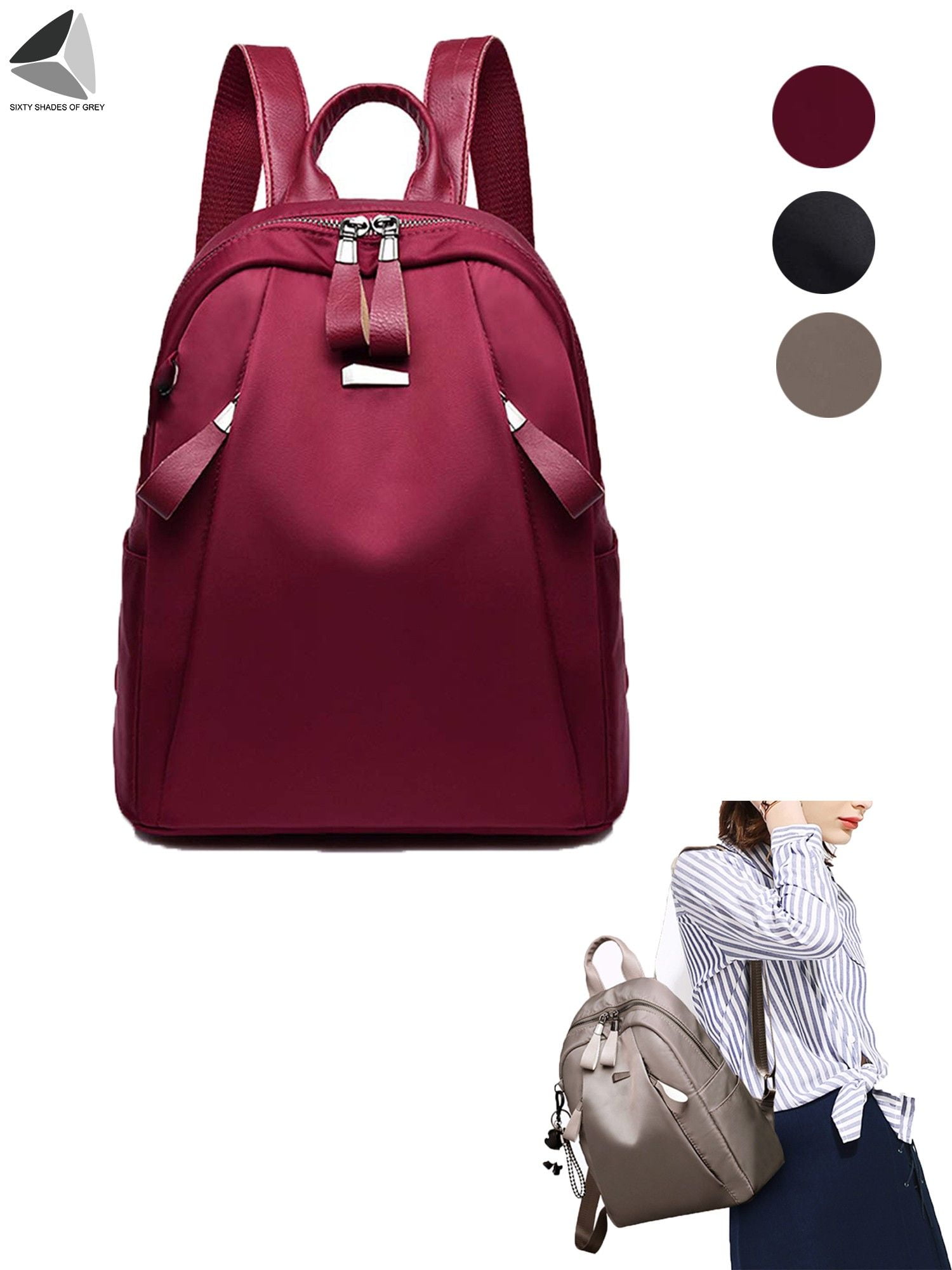 Fashion Nylon Backpacks for Women Backpack Purse Lightweight Rucksack Daypack Nylon Shoulder Backpack for Women 
