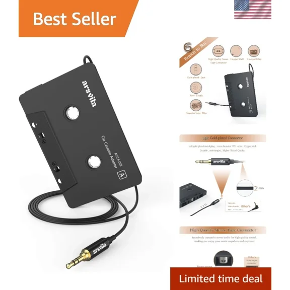 Elegant 3.5Mm Car Audio Cassette To Aux Adapter - Enjoy Modern Music In Classics