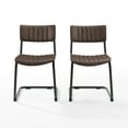 thumbnail image 2 of Crosley Furniture Conrad Faux Leather Cantilever Dining Chair - Brown (Set of 2), 2 of 9