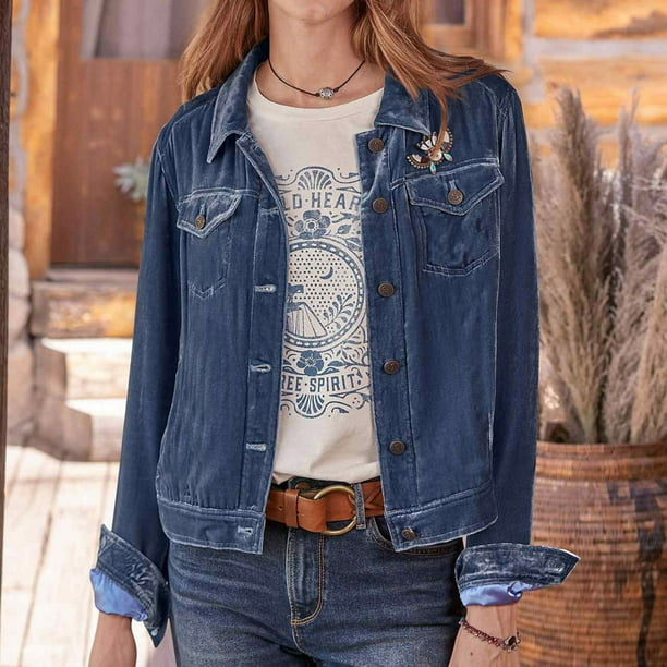 ICHUANYI Liquidación Mujeres Acogedor Retro Liso Delgado Manga Corta Terciopelo Botones Sólidos Pokets Chaqueta Cárdigan Abrigo Suelto Top ICHUANYI WER202308251635