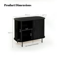 thumbnail image 3 of LuxenHome Sideboard Buffet Cabinet with Storage, 35" Black Mid Century Modern Accent Cabinet, Sliding Door Entryway Small Storage Cabinets for Kitchen, Living Room, Entryway, 3 of 9