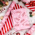 thumbnail image 3 of Christmas Gift Wrapping Paper Roll - 17 Inch X 33 Feet - Reversible Pink Candy Cane and Stripe Design for Winter Gift Wrap, DIY Craft, Christmas, Party, Holiday and Birthday, 3 of 14