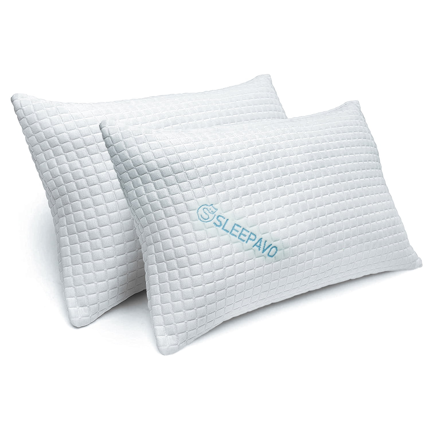 Shredded Memory Foam Pillows Queen Size Set of 2 - Cooling Bed Pillows for Sleeping for Stomach, Back and Body - Cool Memory Pillows 2 Pack Queen Pillows Sets - Soft Pillow for Side Side Sleeper