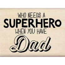 Inkadinkado 2.25" x 3" Super Hero Dad Mounted Rubber Stamp