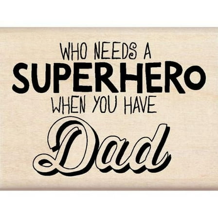 Inkadinkado 2.25" x 3" Super Hero Dad Mounted Rubber Stamp