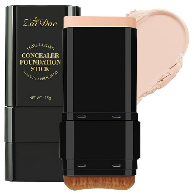 Long-Lasting Concealer Foundation Stick, Creamy Full Coverage, Hydrating Olive & Camellia Formula for Dark Circles & Blemishes,03#