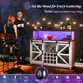 thumbnail image 6 of Resenkos 55" Illuminated Coffee and Wine Bar Cabinet with Farmhouse Design, Includes Integrated Racks for Wine Bottles and Glassware, White, 6 of 7