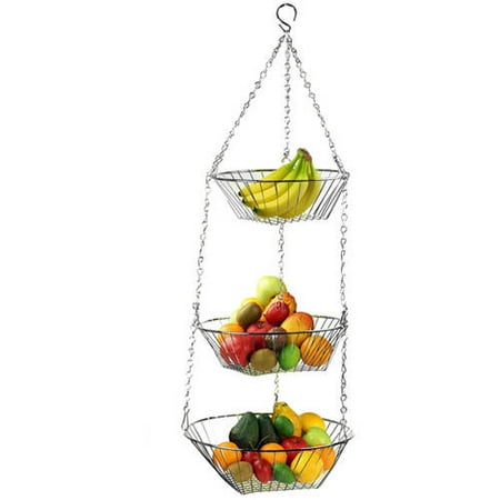 Home Basics Hanging 3-Tier Basket