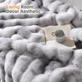 thumbnail image 4 of ROSEKIND ultra-soft 680GSM Faux Fur Ribbed Throw Blanket for Sofa & Bed, Cozy Gift for Adults & Friends, 60x70in, Tie-dye Grey, 4 of 9