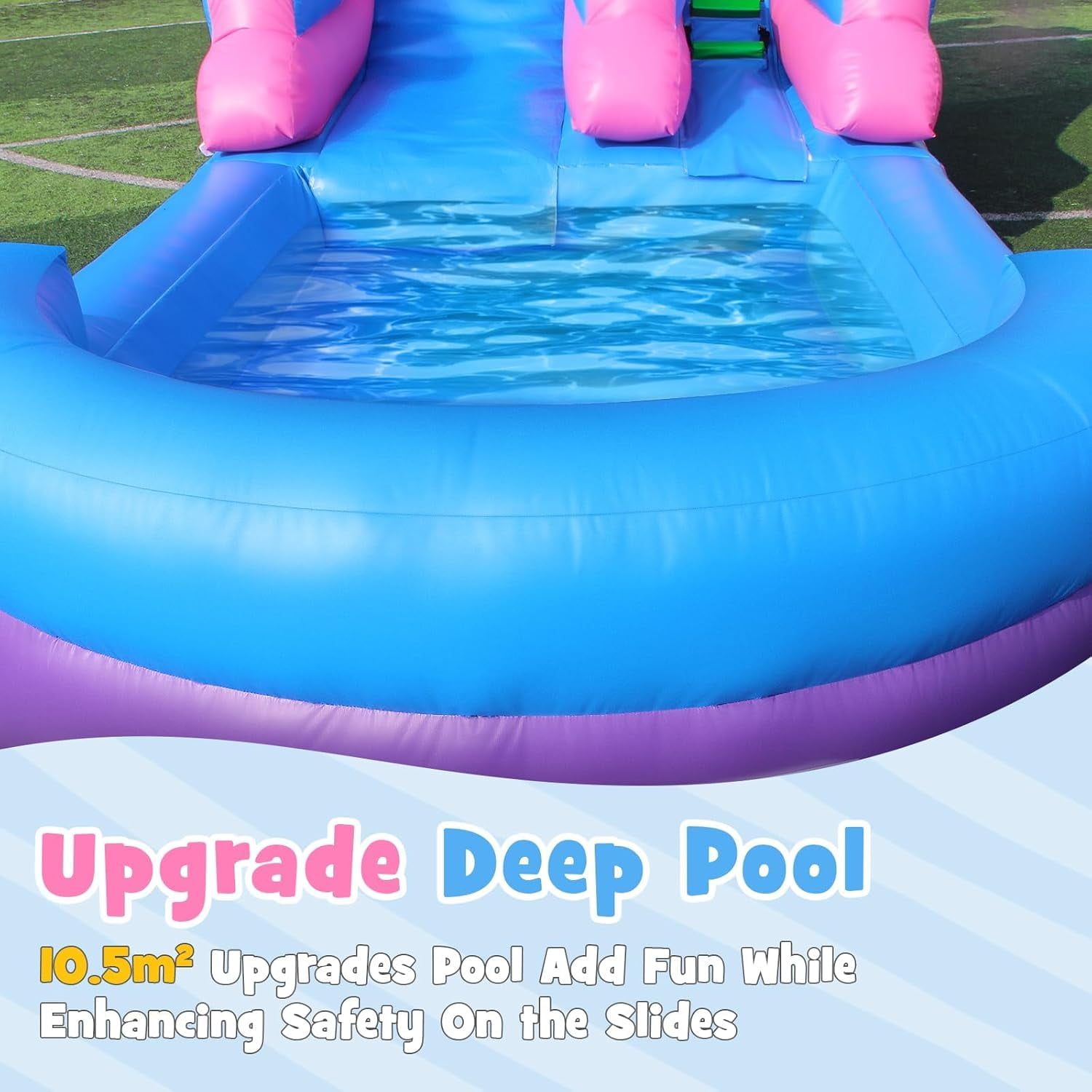 Esheno Adult Inflatable Water Slide 26.2x17.38x9.84 ft Commercial Grade PVC with Pool Double Slides Wet Dry Use Summer Party