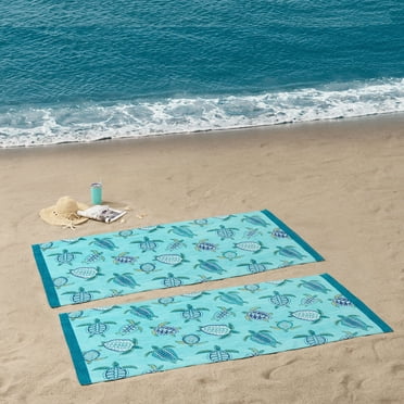 Mainstays Beach Collection Sea Turtles Cotton-Blend Beach Towels (2 Count)