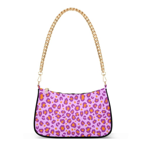 Colorful Leopard Womens Chain Shoulder Bag Tote Handbag Clutch Hobo Purse with Zipper for Travel Casual