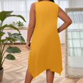 thumbnail image 4 of LWavelet Women's Plus Size Sleeveless Dress Spaghetti Strap Asymmetrical Hem Casual Loose Dress Gold 3XL, 4 of 5