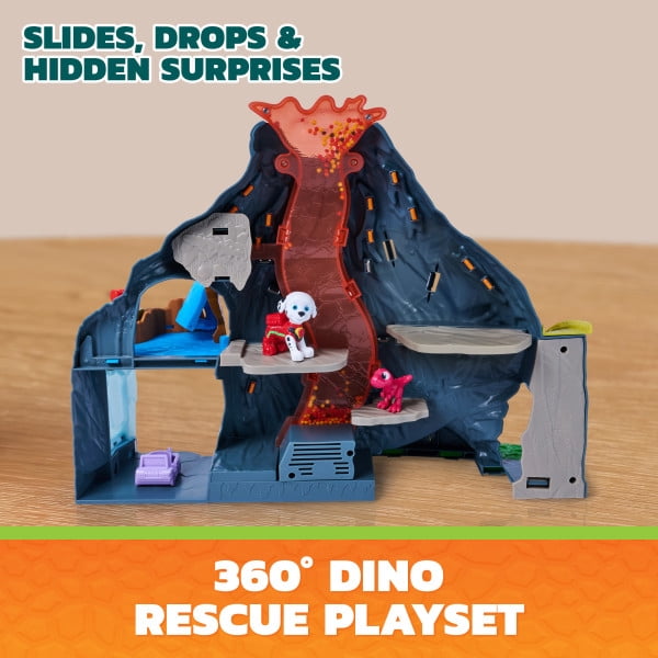 PAW Patrol: The Dino Movie, Super Lava Blast Volcano Playset with Lights & Sounds, Marshall and Rhubarb Action Figures, Preschool Toys for Boys & Girls Ages 3+