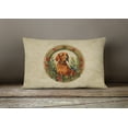thumbnail image 4 of Red Redbone Coonhound Christmas Flowers Throw Pillow 12 in x 16 in, 4 of 4