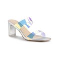 thumbnail image 1 of Unique Bargains Sandales à Talon Bloc à Brides Transparentes et Colorées pour Femmes, 1 of 7