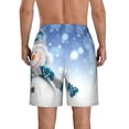 thumbnail image 3 of Kdxio Christmas Snowman In The Snow Pattern Mens Casual Shorts - Drawstring Summer Beach Sports Shorts for Men, 3 of 9