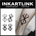 thumbnail image 1 of shiyou-Tattoo Tech, 2 Sheets Small Semi Permanent Tattoo, Adult Art Design Temporary Tattoos, Lasts 1-2 Weeks, Waterproof, Realistic Look, No Adhesive, No Reflection (Berserker), 1 of 4