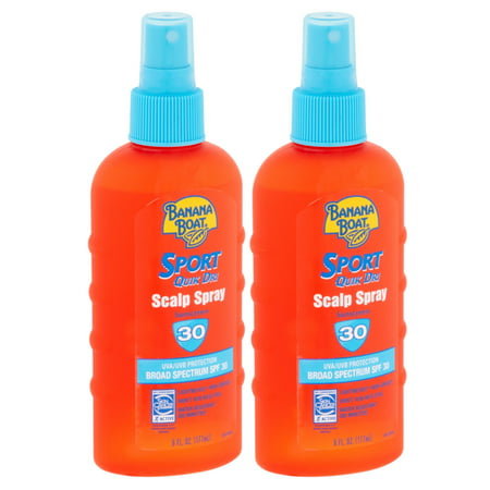 2 Pack Banana Boat Sport Quik Dri Scalp Spray Sunscreen SPF 30, 6oz (Best Sunscreen For Scalp)