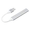 thumbnail image 3 of Portable USB Hub USB Adapter 4-in-1 Aluminum Alloy Hub with USB2.0/USB3.0 Ports Wide Compatibility Silver, 3 of 7