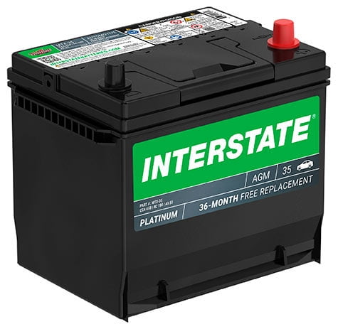 Interstate Batteries Automotive Battery 12V 55Ah (Group Size 35) 650CCA  AGM Auto Battery Replacement for Cars, SUVs, Sedans, Trucks (MTX-35)
