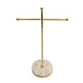 thumbnail image 2 of 1 Pc Jewelries Rack Cross-shaped Marble Base Iron Jewelries Organizer Earrings Holder Display Stand For Craft Show, 2 of 3