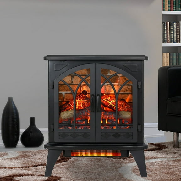 24 inch 3D Flame Electric Infrared Quartz Fireplace Stove with remote control