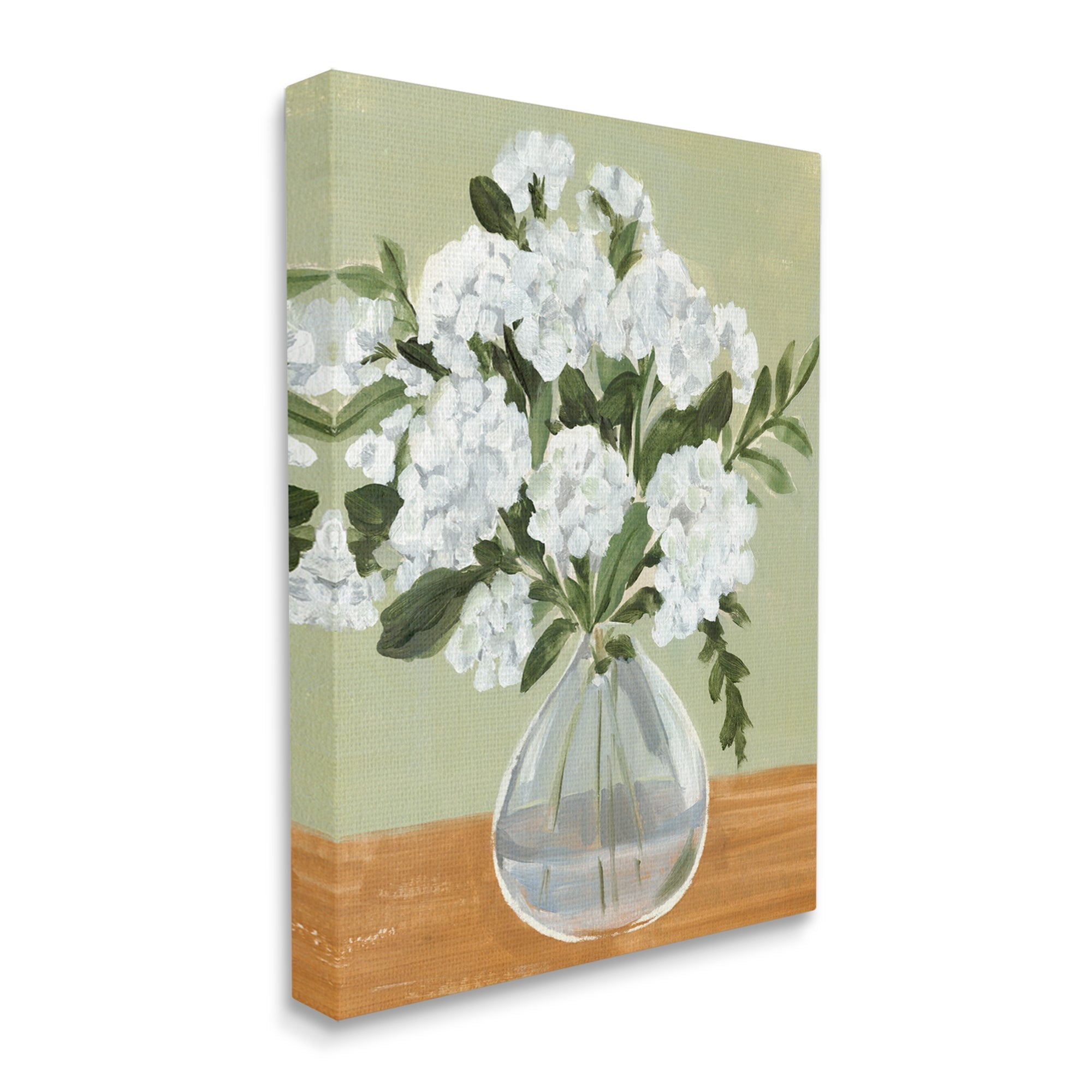 Stupell Industries White Hydrangea Flower Bouquet Vase Still Life Painting Gallery Wrapped Canvas Print Wall Art, Design by Annie Warren