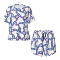 thumbnail image 5 of Wukai Cute White Rabbit Print Women's Pajama Set - Short-Sleeve Top and Shorts with Elastic Waistband and Pockets for Loungewear, Yoga, and Casual Wear-Large, 5 of 8