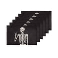 thumbnail image 4 of MKHERT Funny Human Skeleton Posing Over Black Background Placemats Table Mats for Dining Room Kitchen Table Decoration 12x18 inch,Set of 6, 4 of 4