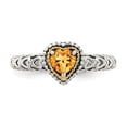 thumbnail image 5 of 925 Sterling Silver With Real 14kt Citrine Ring Size: 7; for Adults and Teens; for Women and Men, 5 of 6