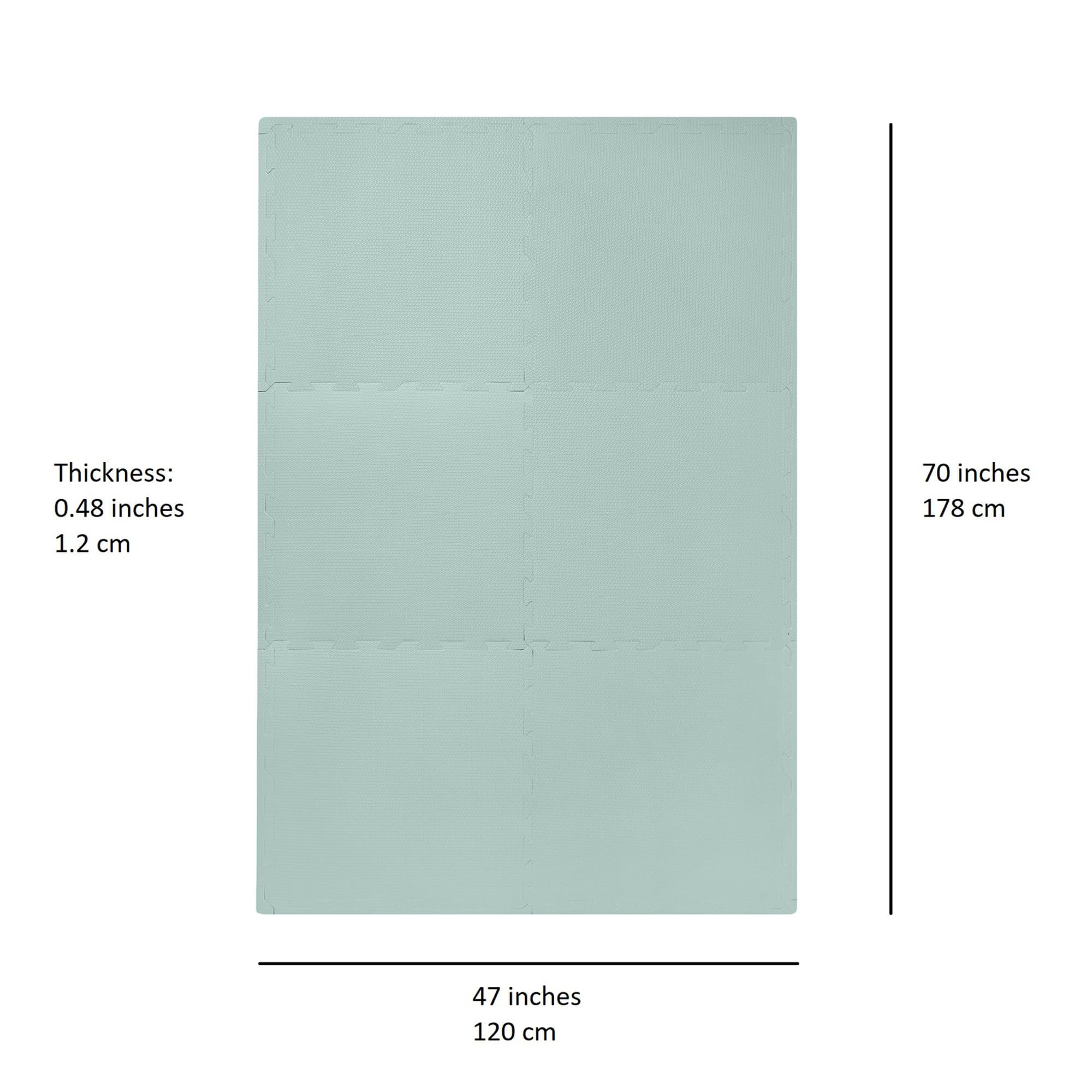 3 Sprouts Foam Puzzle Play Mat with Interlocking EVA Tiles for Toddlers, Babies and Kids in Seafoam Green