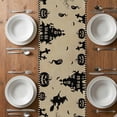 thumbnail image 6 of Brown Halloween Table Runner - 70 Inch Long, Kitchen Dining Table Runner Dresser Scarves, Spooky Truck Pumpkins Crow Skull Farmhouse Decor for Coffee Tables Wedding Party Banquet, 6 of 8