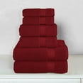 thumbnail image 7 of Bath Towels Set 6-Piece Original Turkish Cotton Soft, Absorbent and Premium Towel for Bathroom, Burgundy, 7 of 7