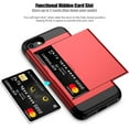 thumbnail image 2 of iPhone SE Case 2022/iPhone SE 2020/7/8 Case with Card Holder Heavy Duty Protective Dual Layer Shockproof Hidden Card Slot Slim Wallet Case for iPhone SE 3rd/2nd/7/8-4.7''(Red), 2 of 13