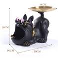 thumbnail image 1 of Bouledogue Cool en Résine avec Plateau pour Rangement de Clés, Bijoux, Décoration de Chambre, Statue, Vert, 1 of 7
