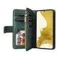 thumbnail image 2 of Allytech Wallet Case for Samsung Galaxy S23 Plus with Zipper Pocket & 9 Card Slots & Wrist Strap, Fashion PU Leather Kickstand Magnetic Closure Shockproof Non-Slip Case for Women Men - Green, 2 of 8