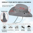 thumbnail image 2 of Fishing Hat, UPF50+ Wide Brim Sun Hat for Men Women, Water Resistant Breathable Summer Sun Protection Safari Hat Outdoor Camping Beach Hiking Boonie Bucket Hats (Grey), 2 of 4