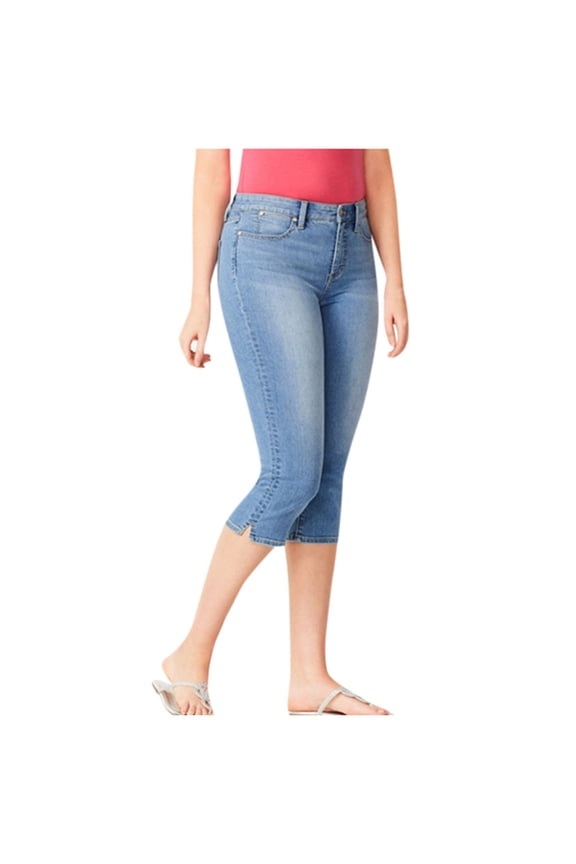 Women's Luscious Curvy 17" Capri Mid-Rise Insta Stretch Juniors (Standard and Plus) Blue L