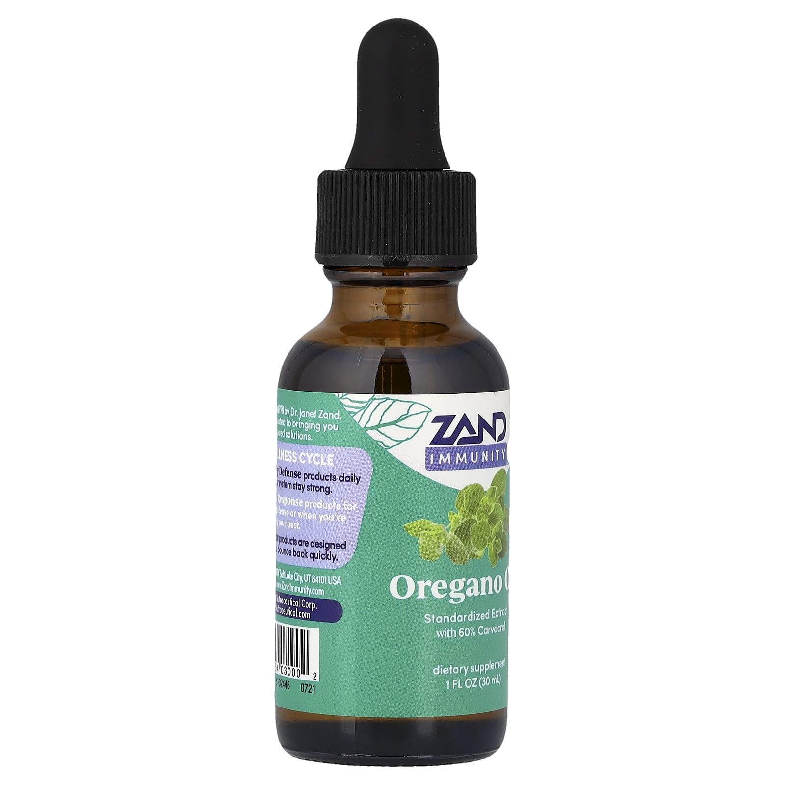 Zand Oregano Oil Immune Support Formula | Standardized to Contain 60% Carvacrol | Topical & Internal Use, 1oz, 274 Servings