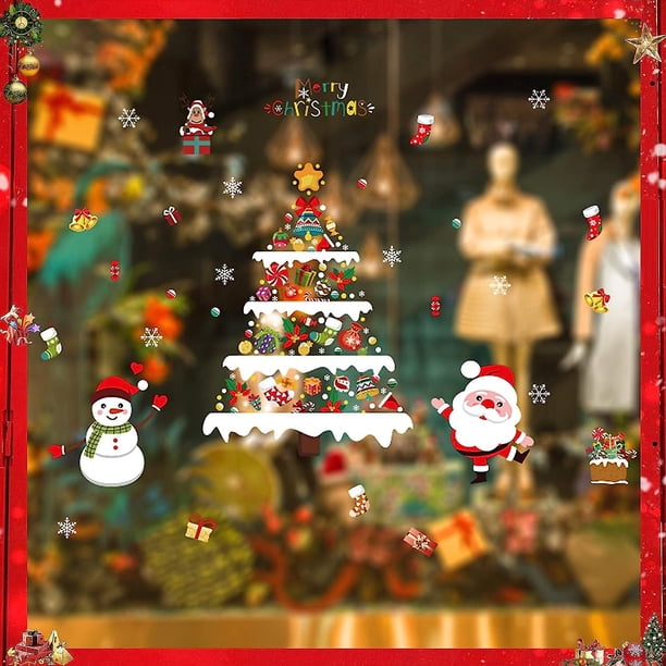Pegatinas para ventanas de Yjmei, pegatinas para ventanas de Navidad, calcomanías para decoraciones navideñas, pegatinas para decoraciones navideñas, pegatinas para ventanas de Navidad, pegatinas navi