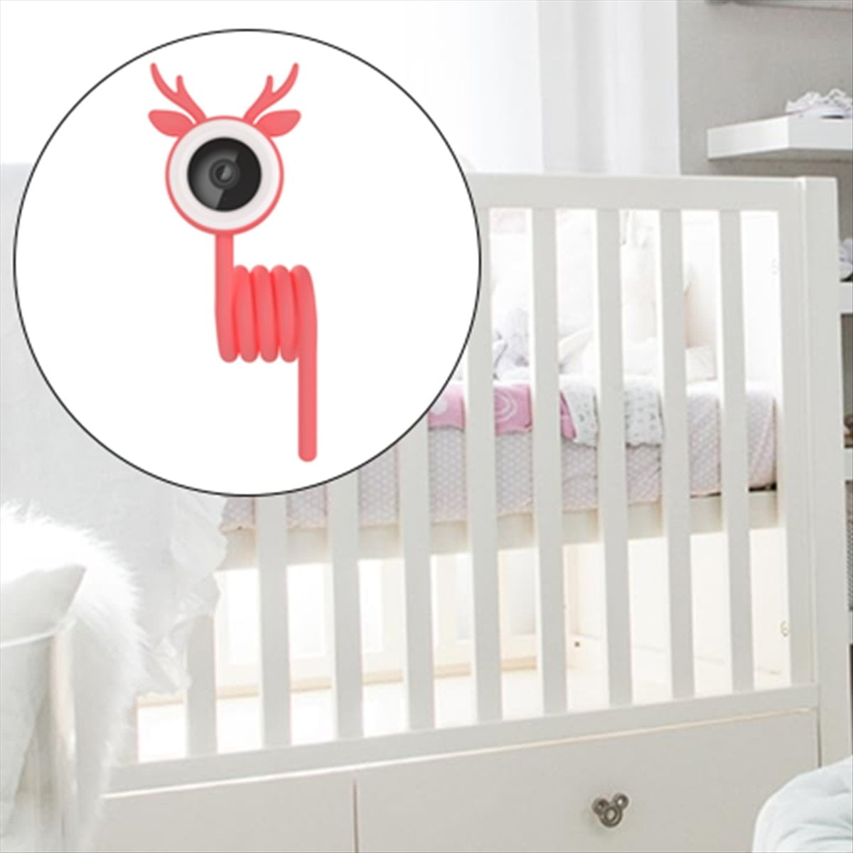 Video Baby Monitor, Baby Caregiver,Baby Camera Monitor Lullaby Feeding Alert EU Plug