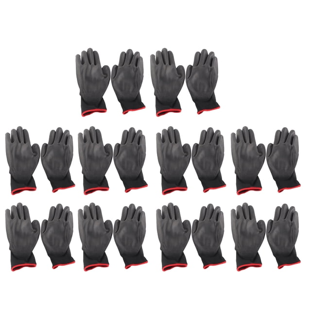 Guante de punto sin costuras, 10 pares de guantes de trabajo de seguridad antiestáticos, guantes de nailon meticulosamente diseñados Jadeshay A