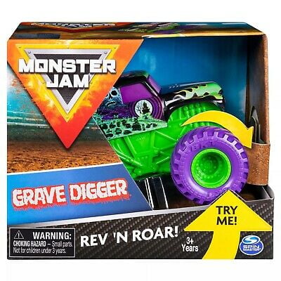 2019 Monster Jam Rev N Roar Grave Digger (Purple Tires) 1:43 Scale Monster