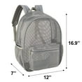 thumbnail image 2 of Heavy Duty Mesh Backpack, See Through College Student Backpack with Padded Shoulder Straps for Commuting, Swimming, Travel, Beach, Outdoor Sports，grey, 2 of 4