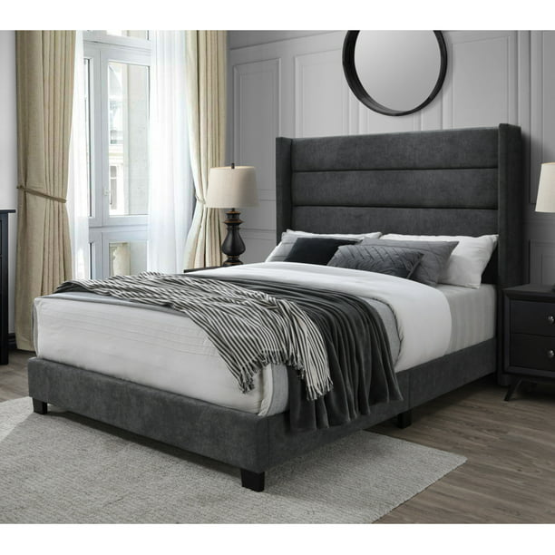 Dg Casa George Tufted Upholstered Panel, Tall Queen Size Bed Frame With Headboard