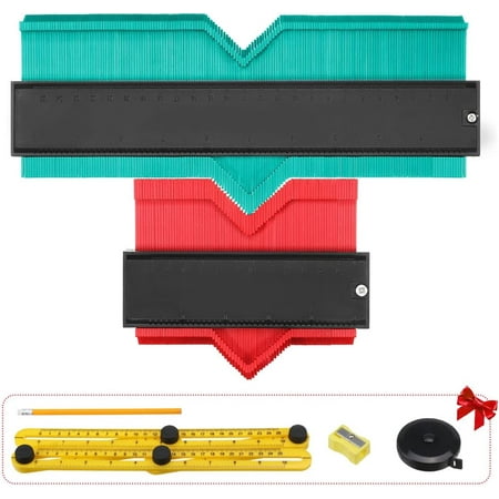 

WCX Shape Contour Gauge Duplicator 5-inch and 10-inch ProfIile Gauge Contour Duplications Copy Tool Measuring Ruler Set with Multi Accessories for Corners and Contoured 6 Packs Upgrade-0614