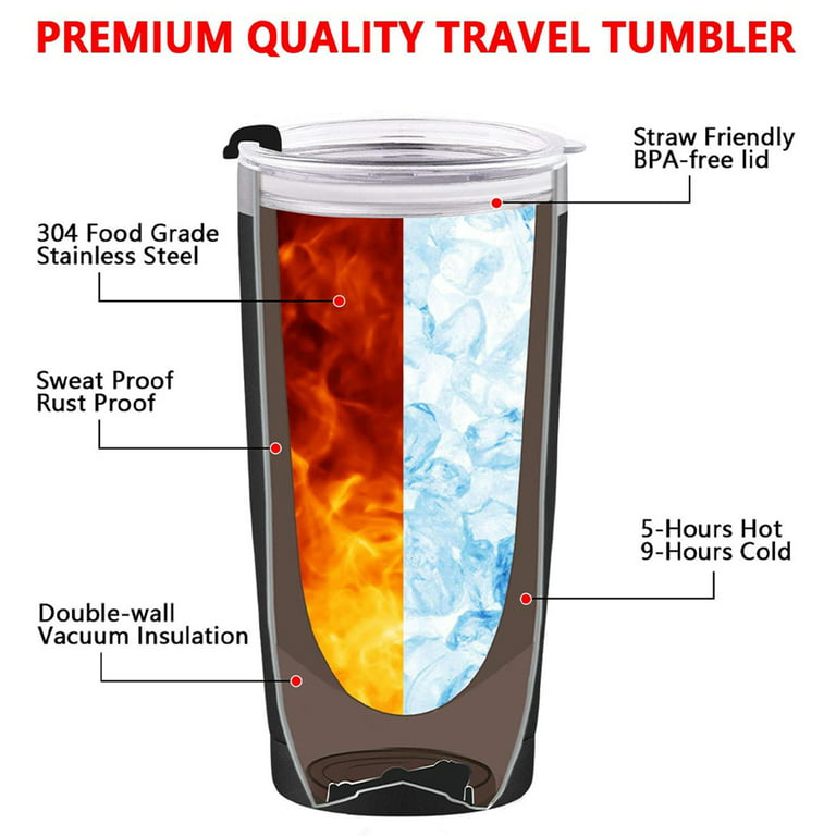 Dropship 12 Oz Stainless Steel Vacuum Insulated Tumbler - Coffee Travel Mug  Spill Proof With Lid - Thermos Cup For Keep Hot/Ice Coffee; Tea And Beer to  Sell Online at a Lower