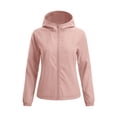 thumbnail image 6 of DYTTDG Women's Lightweight Hooded Windbreaker Jacket, Full Zip Long Sleeve Solid Casual Outdoor Jacket with Side Pockets, 6 of 8