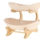 thumbnail image 4 of Plato de frutas con soporte de madera, estantes para pasteles, expositor, organizador, servidor de alimentos 2 niveles beige, 4 of 8